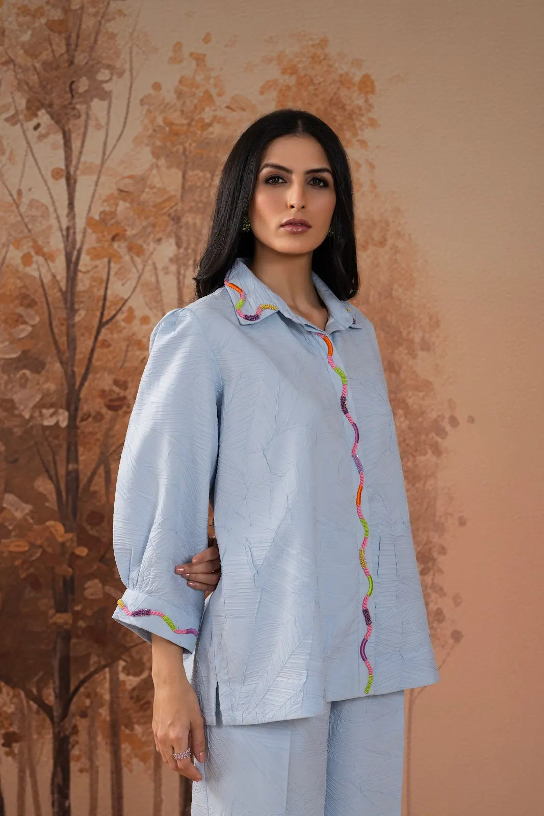 Powder Blue Crushed Co-Ord Set