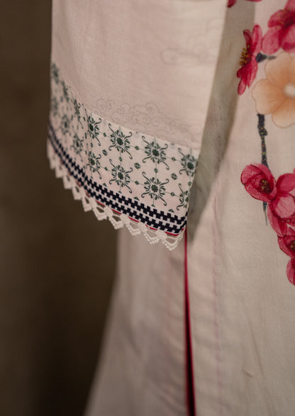Lawn Printed Suit Set With Silk Dupatta