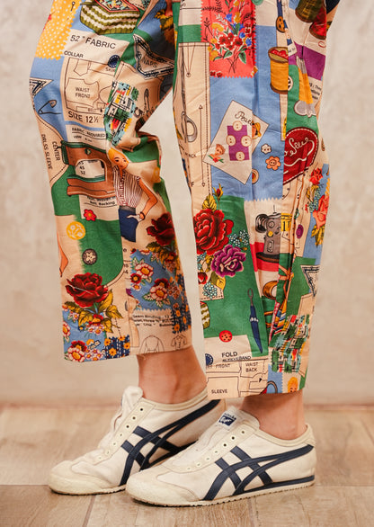 Peach Loose Fit Printed Box Pleated Coord Set