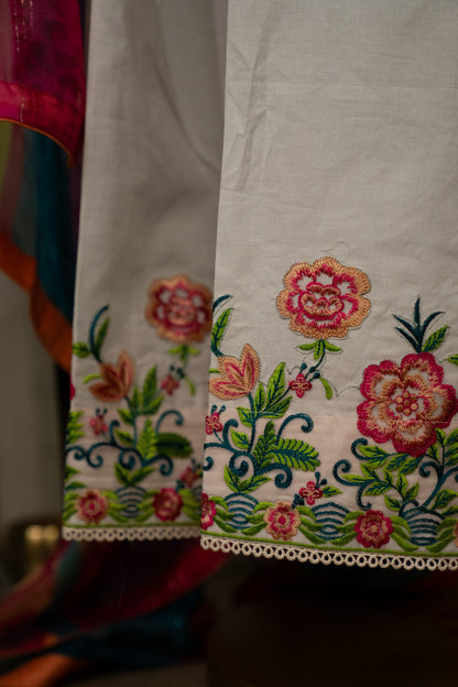 Animal Printed Suit Set With Multicolor Dupatta