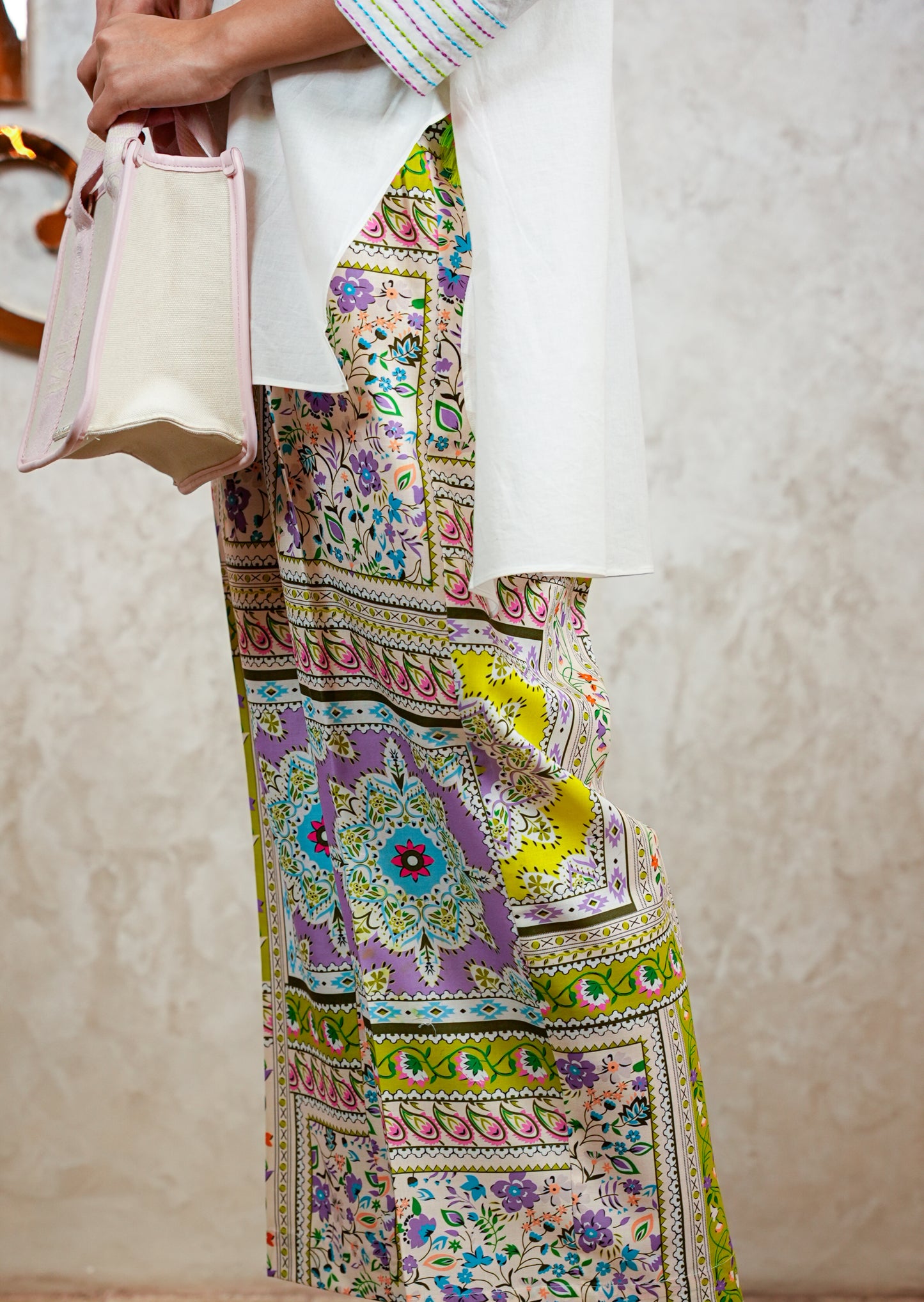 Ivory A-Line Tunic with Neon Detailing Coord Set