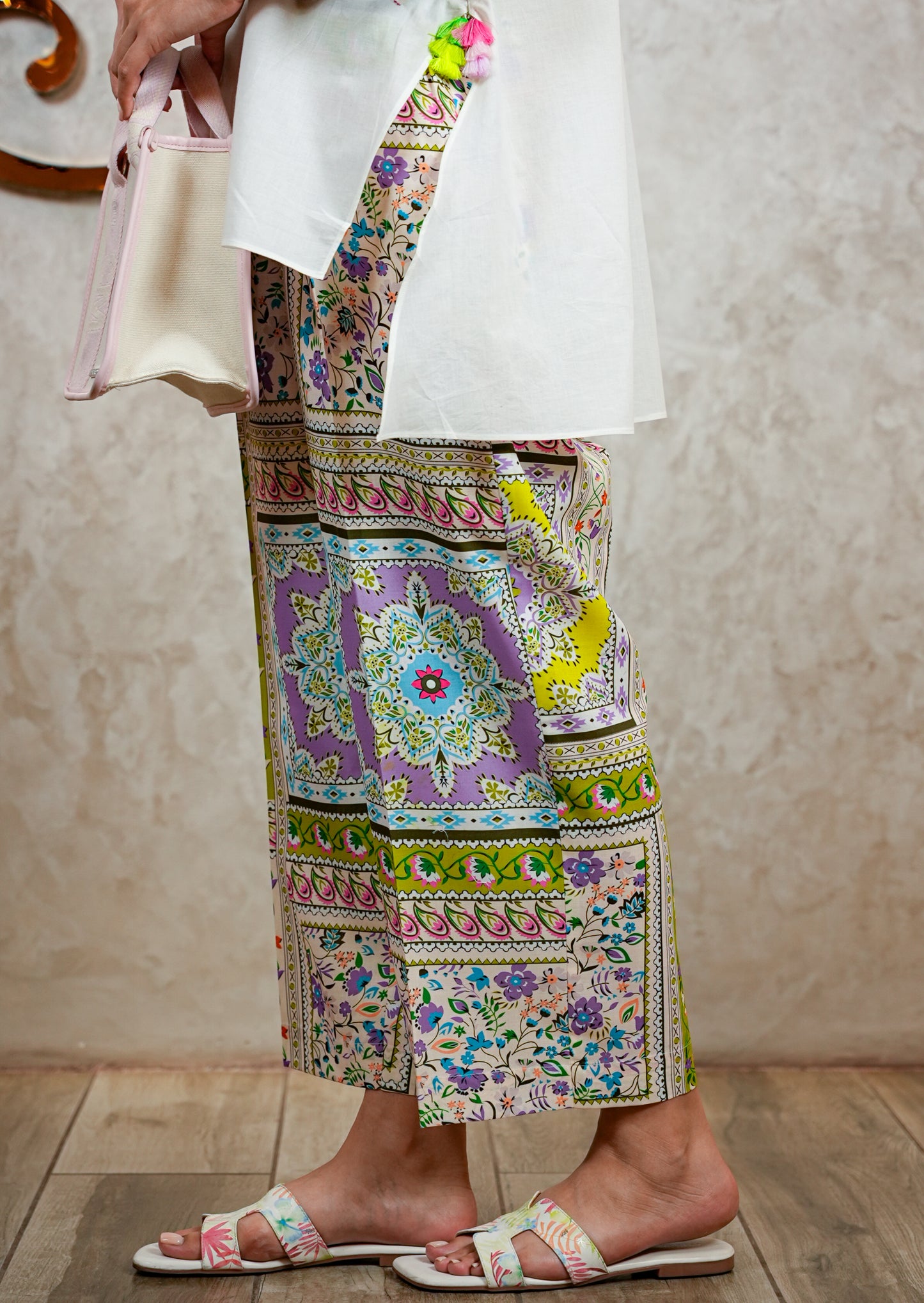Ivory A-Line Tunic with Neon Detailing Coord Set