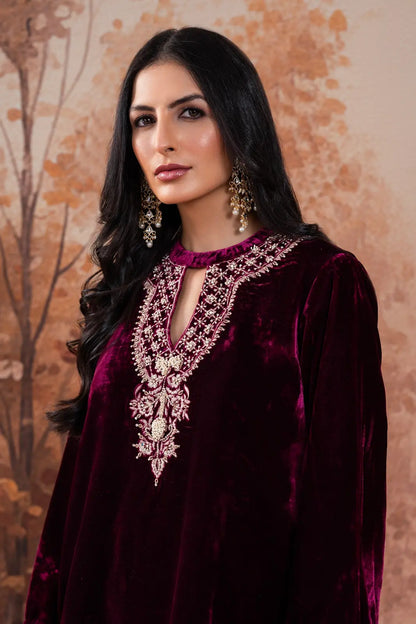 Rush Berry Velvet Winter Co-Ord Set