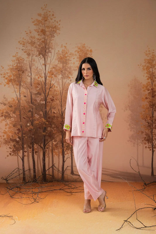 Blush Chanderi Co-Ord Set