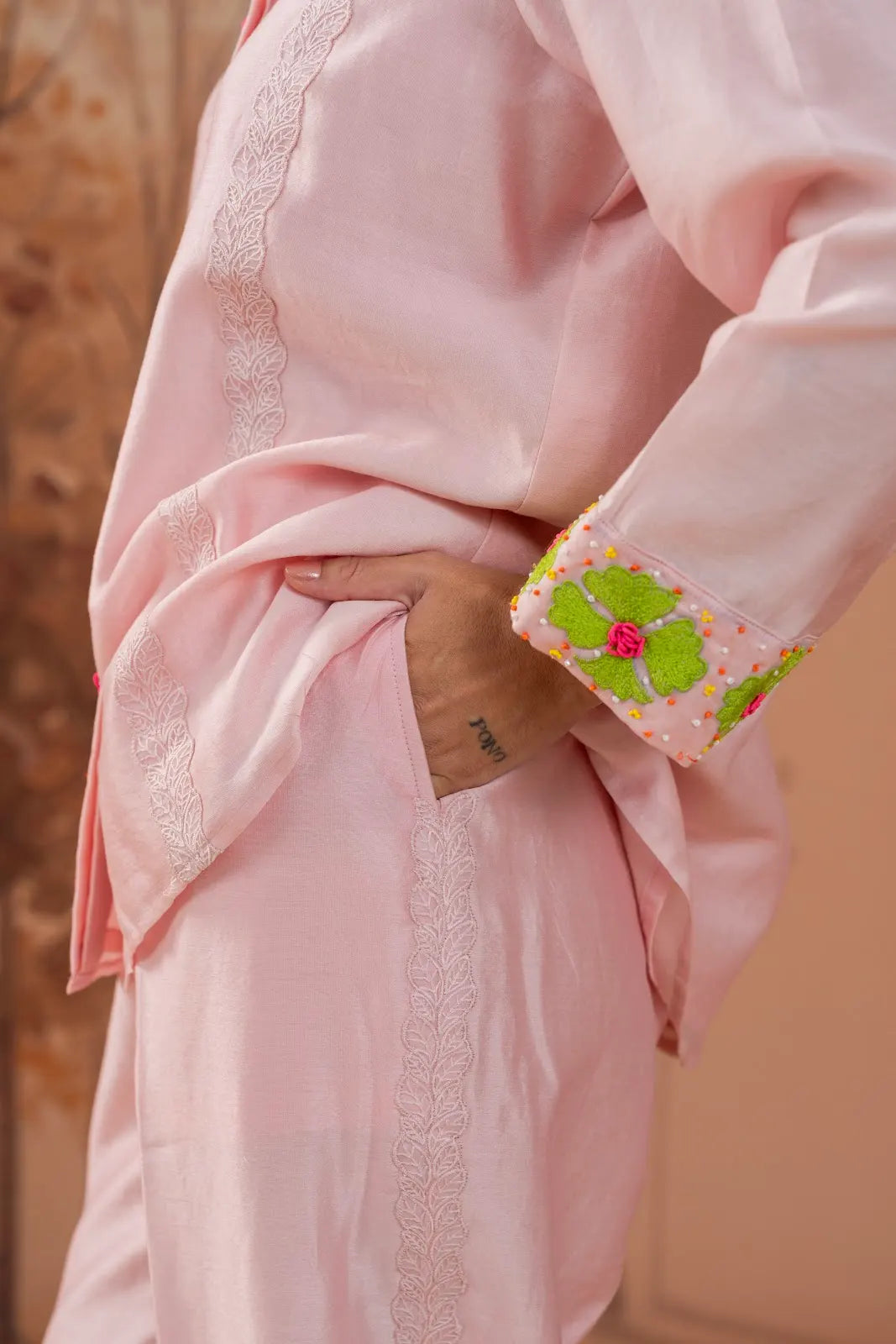 Blush Chanderi Co-Ord Set