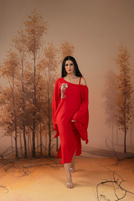 Ember Red Hand-Embellished Set