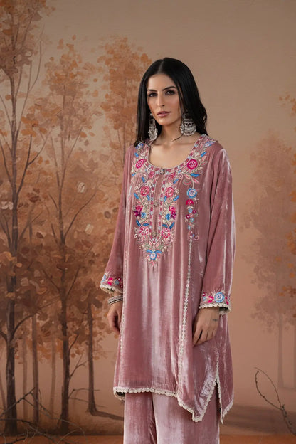 Dusty Pink Velvet Suit