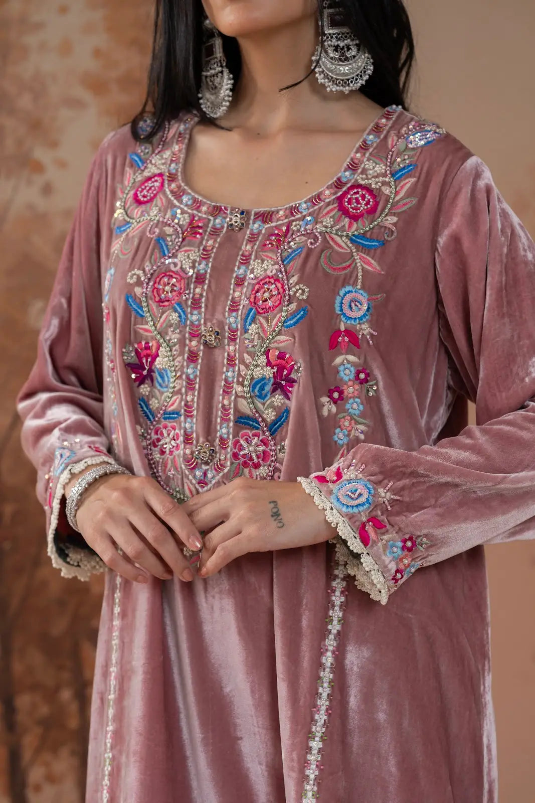 Dusty Pink Velvet Suit