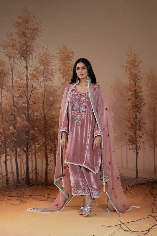 Dusty Pink Velvet Suit