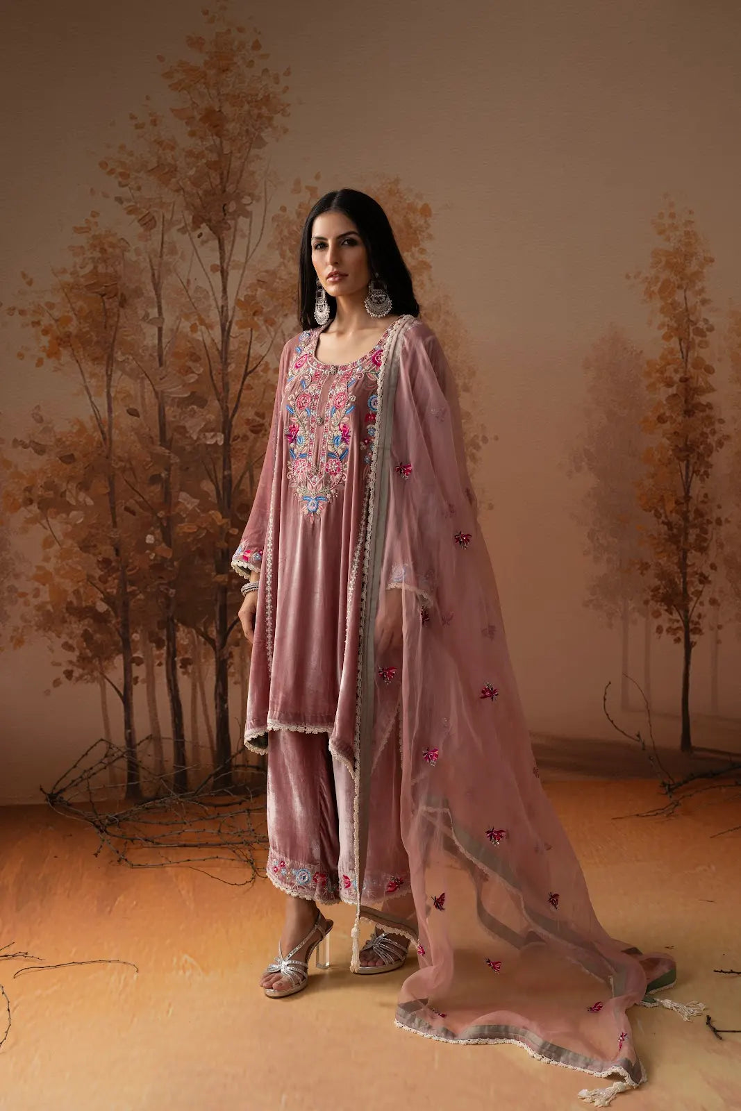 Dusty Pink Velvet Suit