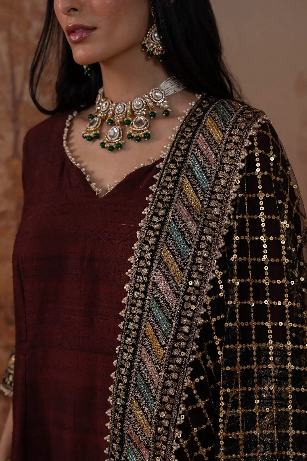 Vintage Wine Silk Suit