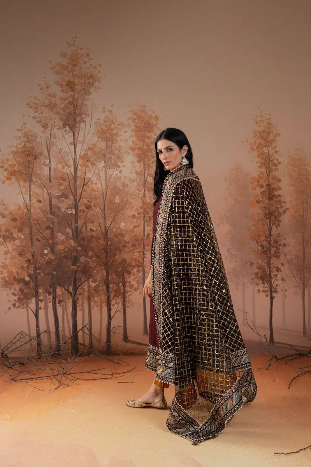 Vintage Wine Silk Suit